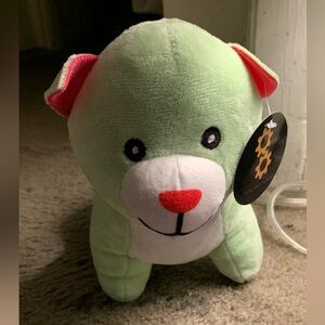 💚 Lime green and white 7 inch “sitting cat” toy ‼️